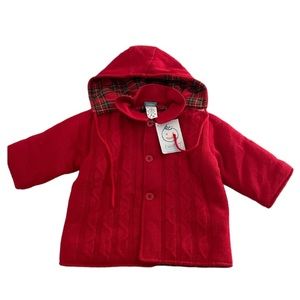 Italian Red Biribo Baby Boy Thick Sweater Jacket size 6 months